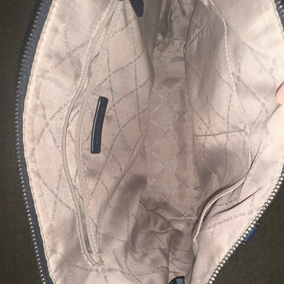 Michael Kors Blue Structured Tote with Silver Accents - Picture 3 of 3